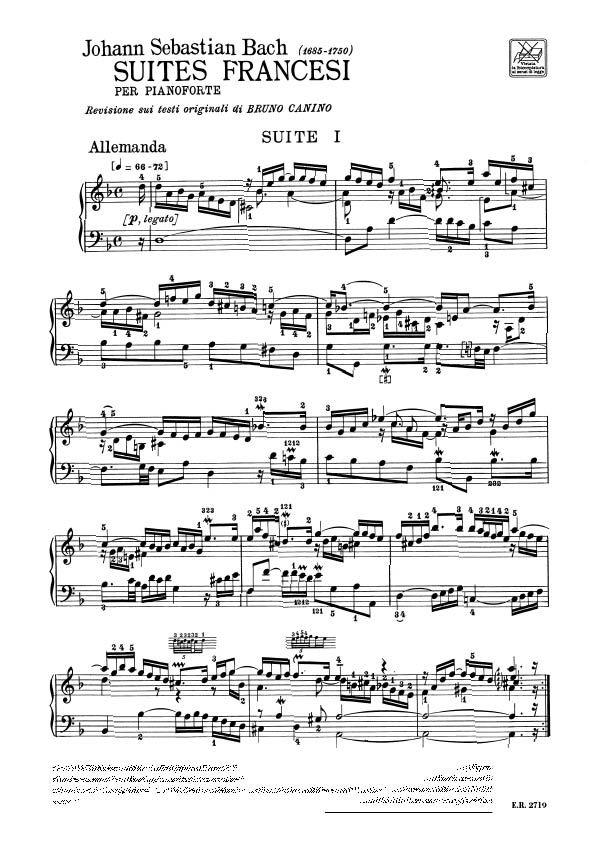 6 Suites Francesi Bwv 812 - 817 Per Pianoforte - pro klavír